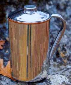 Copper Water Jug - Stainless Steel finish - 48oz.