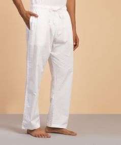 Traditional Cotton Pants for Men, White