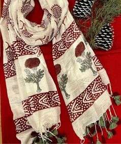Thistle Blooms Modal Linen Scarf