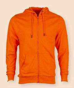 Orange Unisex Organic Cotton Zip Hoodie