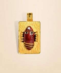 Linga Bhairavi 22Kt Gold 4g Pendant, Red (Consecrated)