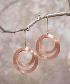Hammered Copper Earring - Style 4