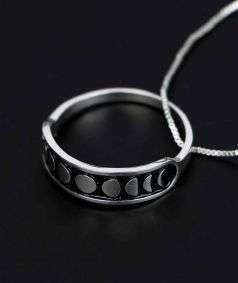 Moon Phases Silver Ring