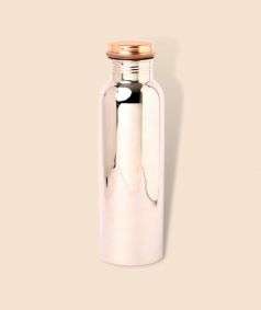 Copper Water Bottle with Stainless Steel finish