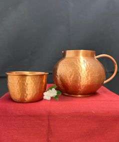 Hammered Copper Jug with Tumbler